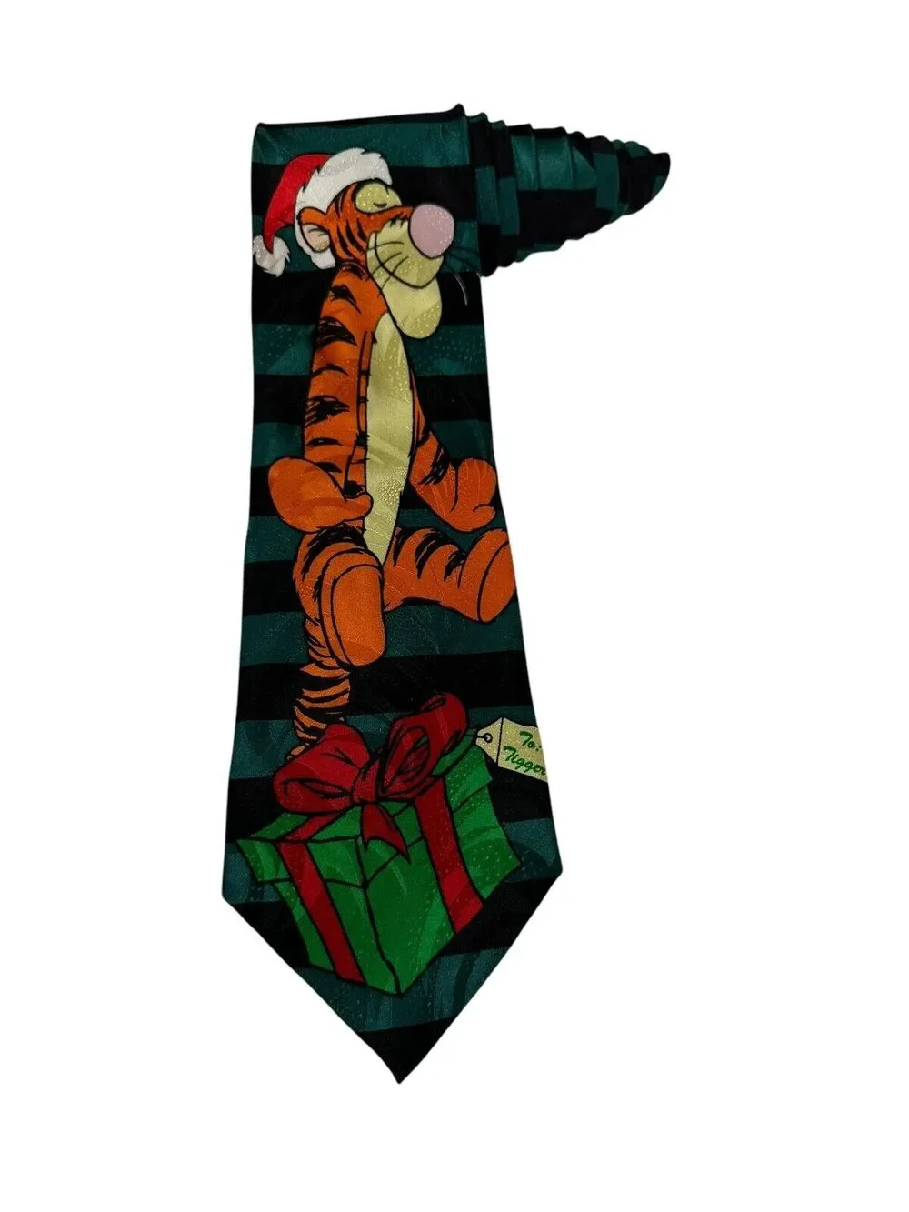 Disney Winnie The Pooh Tigger Christmas Cartoon Vintage Necktie